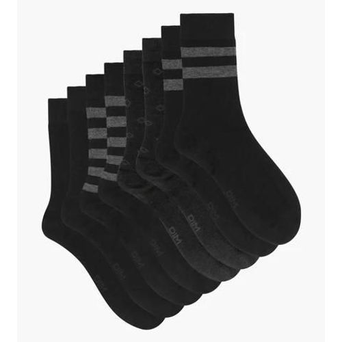 Dim Lot De 4 Paires De Chaussettes Homme En Coton Rayé Noir Ecodim Style