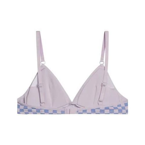 Dim Soutien-Gorge Fille Triangle Coton Stretch Lila À Damier Les Pockets
