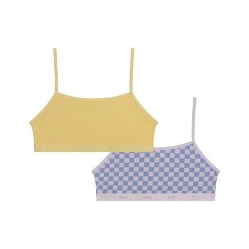 Dim Lot De 2 Brassières Fille Coton Stretch Lila Motif Damier Les Pockets