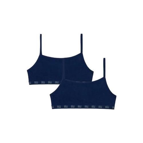 Dim Lot De 2 Brassières Fille En Coton Bio Bleu Marine Dim Skin Care