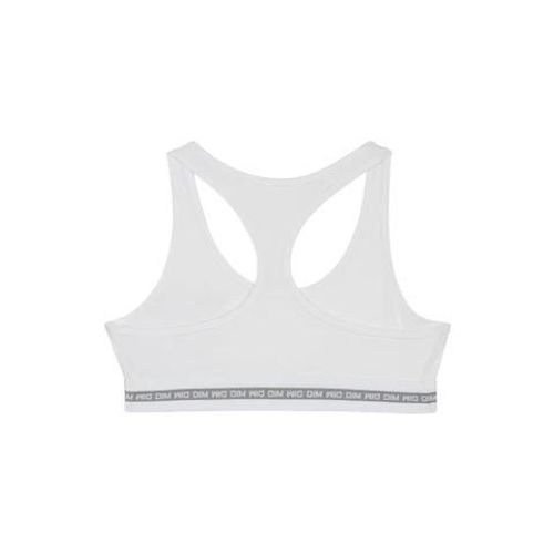 Dim Brassière Fille Coton Stretch Blanc Avec Impressions Argentées Dim Sport