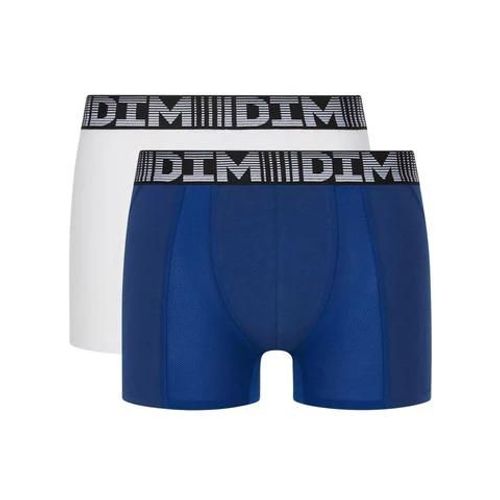 Dim Lot De 2 Boxers Longs Homme Respirants Bleu Blanc 3d Flex Air