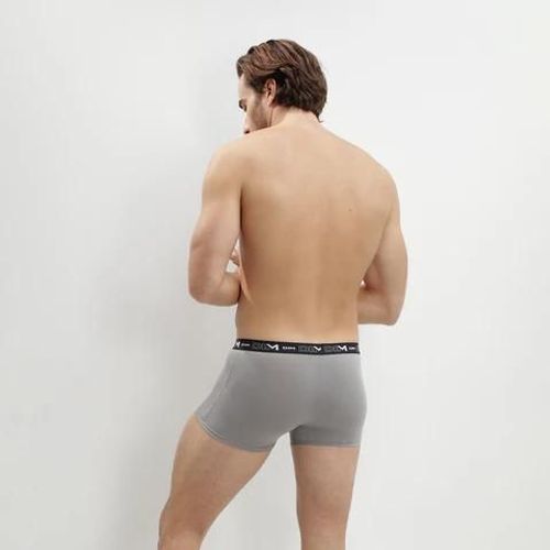 Dim Lot De 3 Boxers Noir, Gris Et Blanc Homme En Coton Stretch