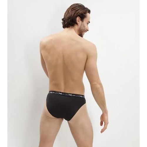 Dim Lot De 2 Slips Noir Pour Homme Coton Stretch