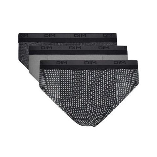 Dim Lot De 3 Slip Homme En Coton Avec Imprimé Cube Gris Dim Coton Print