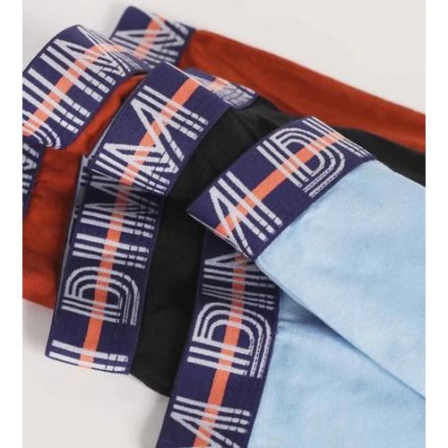 Dim Lot De 3 Boxers Garçon Bleu Rouge Ceinture Graphique Dim Coton Stretch