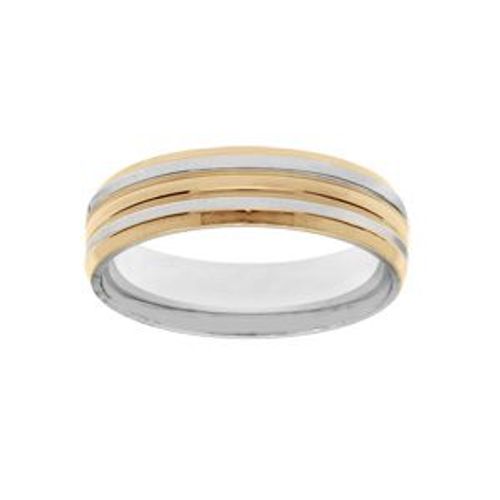Bague Acier Et Pvd Jaune 6mm