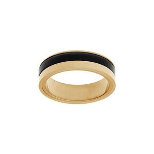 Bague Acier Et Pvd Noir Et Jaune 6mm