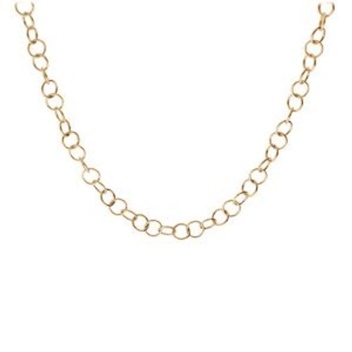 Collier Argent Et Dorure Jaune Chaîne Jaseron 45cm Réglable