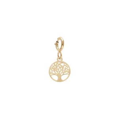Pendentif Charms Argent Et Dorure Jaune Arbre De Vie Avec Anneau Ressort