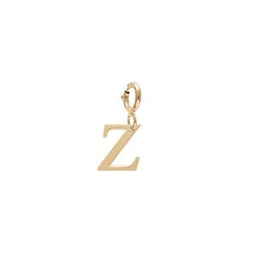 Pendentif Charms Argent Et Dorure Jaune Initiale Z Avec Anneau Ressort