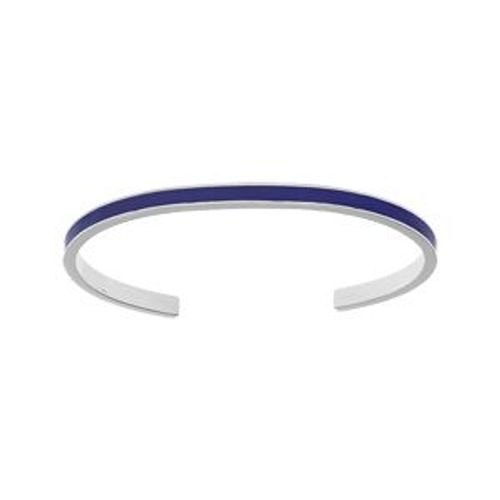 Bracelet Acier Rigide 4mm Ouvert 58mm Résine Bleu