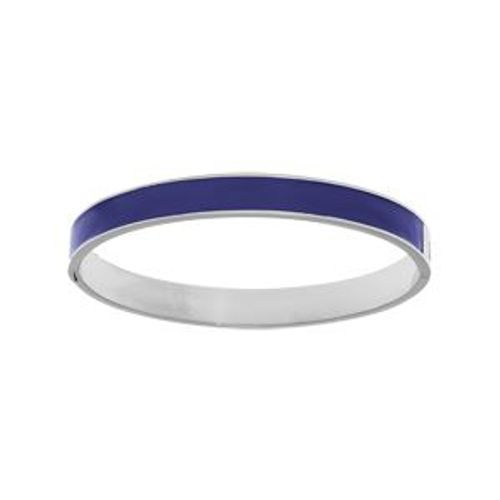 Bracelet Acier Rigide Articulée 8mm 60mm Résine Bleu