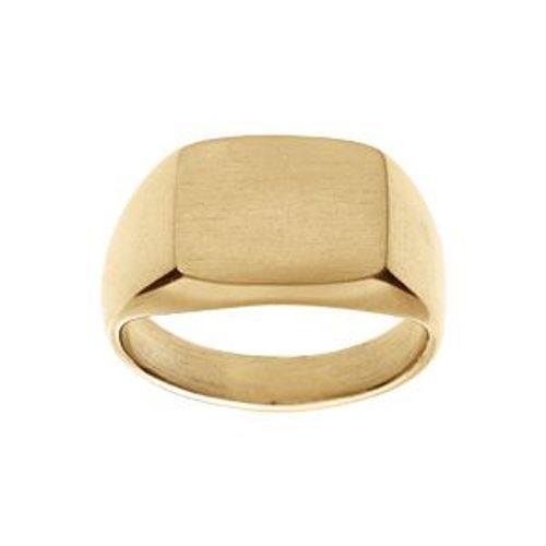Chevalière Acier Pvd Jaune Plateau Rectangulaire 15 X 11mm