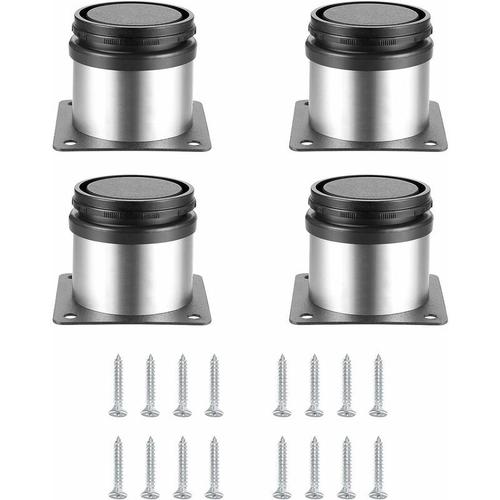 4 Pièces Pieds De Meubles Réglables, Pied De Table Reglable Hauteur Métal, Pieds Meuble Cuisine, Pieds De Meubles Armoires Étagères Table Acier Inoxydable, Avec Vis - 5050 Mm,Adélala