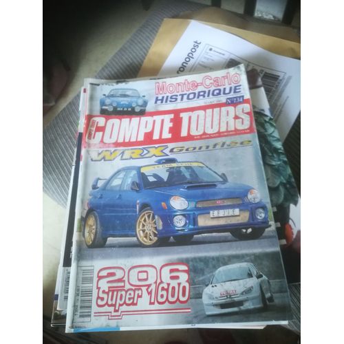 Compte Tours 134 De 2001 Chamonix,Andros,Boucle Spa,Subaru Impreza Wrx,Peugeot 206 Irsi,205 Gti 1.9 Techno Di C,206 S1600