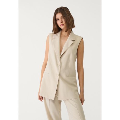 Stradivarius Gilet Regular Basique Écru L