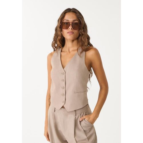 Stradivarius Gilet Court Boutons Marron M