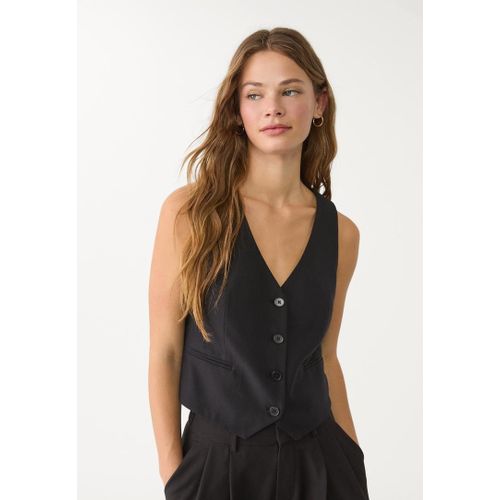 Stradivarius Gilet Court Boutons Noir L