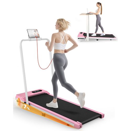 Tapis De Course Pliable 8 Km/H - Tapis De Marche Pliable Motorise Walking Pad Electrique Silencieux - Rose