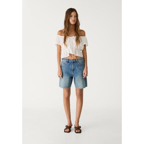 Stradivarius Top Fluide À Boutons Blanc Xs