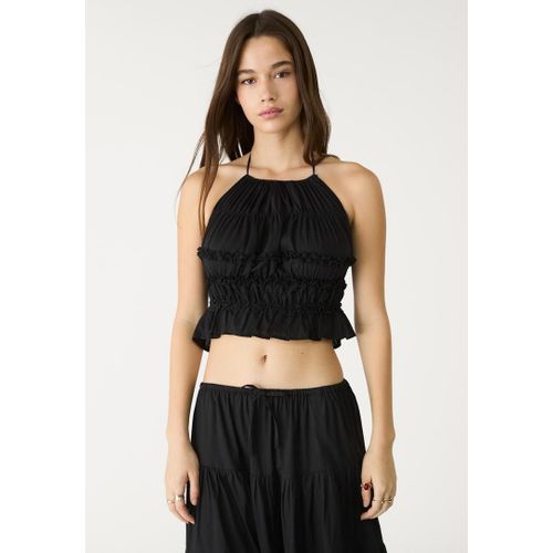 Stradivarius Top Dos Nu À Encolure Américaine Noir Xl