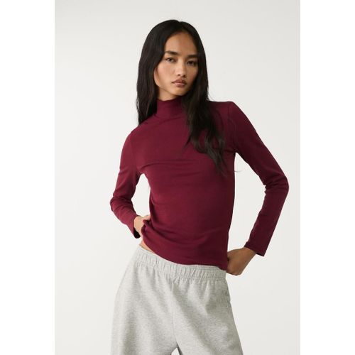 Stradivarius T-Shirt À Col Montant Prune Xs