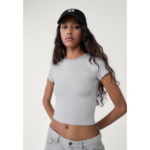Stradivarius T-Shirt Basique En Polyamide Mélangé Gris M