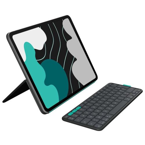 Logitech Flip Folio - Clavier et étui - full size - sans fil - Bluetooth 5.1 LE - AZERTY - Français - graphite - pour Apple 13-inch iPad Air (M2, M3); 13-inch iPad Pro (M4)