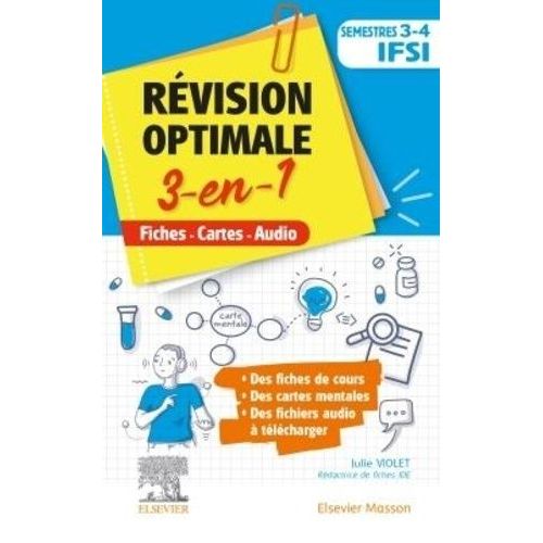 Révision Optimale 3-En-1 Semestres 3 Et 4 Ifsi - Fiches - Cartes - Audio