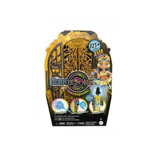 Monster High - Coffret Monstrueux Secrets Cleo De Nile, Enigmes Horribles - Plus de 19 surprises, 125 looks - Set Jouet fille et Carte