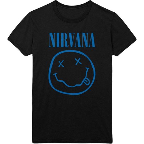 T Shirt Xl Unisex Black Blue Smiley Import