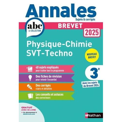 Physique-Chimie - Sciences De La Vie Et De La Terre - Technologie 3e - Sujets & Corrigés