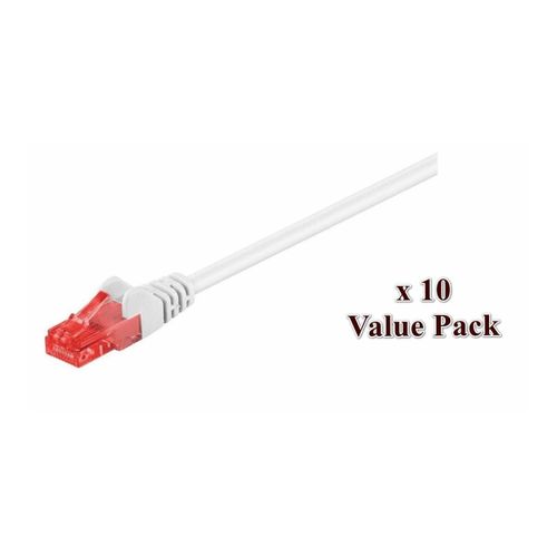 MicroConnect - Câble réseau - RJ-45 (M) pour RJ-45 (M) - 5 m - UTP - CAT 6 - bloqué - blanc (pack de 10)
