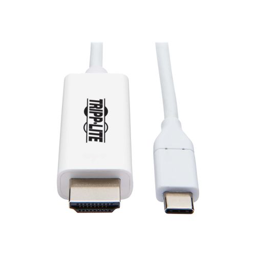 Eaton Tripp Lite Series USB C to HDMI Adapter Cable USB 3.1 Gen 1 4K M/M USB-C White 6ft - Câble vidéo - HDMI mâle pour 24 pin USB-C mâle reversible - 1.8 m - blanc - support 4K