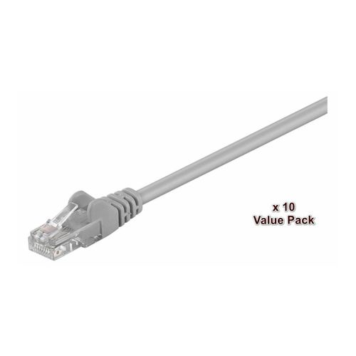 MicroConnect Value Pack - Câble réseau - RJ-45 (M) pour RJ-45 (M) - 1 m - UTP - CAT 5e - bloqué - gris (pack de 10)