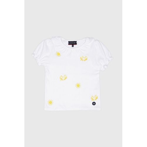 T-Shirt Col Froncé - Coton