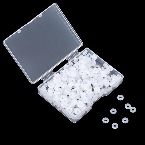 300pcs 2mm X 6mm Clear Rubber Spacer Rings For Bracelet Necklace Jewelry Making