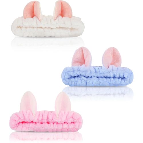 Lot De 3 Bandeaux Cosmétiques-Oreilles De Chat-Doux-Bandeau Élastique-Pour Le Sport,La Beauté,Les Soins De La Peau
