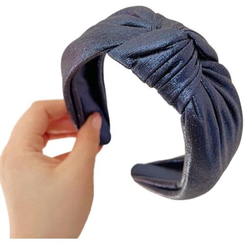 1 Bandeau À Paillettes Avec N?ud-Vintage-Pour Femme-Élastique-Antidérapant-Pour Dirndl,Utilisation Quotidienne,Yoga,Sport,5 Cm De Large-Bleu