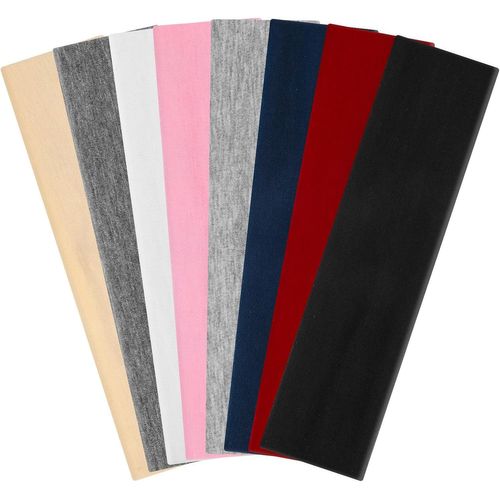 Lot De 8 Bandeaux De Sport Antidérapants Pour Femme Et Homme-7 Cm De Large-Tissu Doux-Pour L'entraînement,Le Maquillage,Le Yoga.[P538]