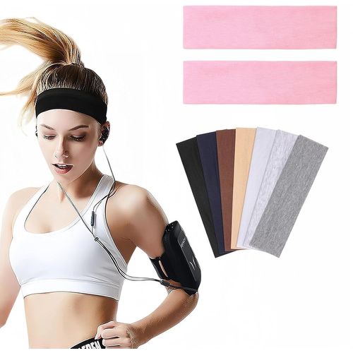 Lot De 2 Bandeaux De Sport,Pour Hommes Et Femmes,Antidérapants,Élastiques,Pour Le Yoga,La Salle De Gym,Rose