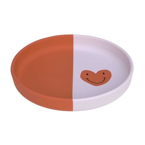 Assiette En Silicone Happy Rascals Rose