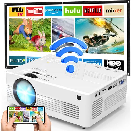 Vidéoprojecteur Wifi Full Hd 1080P, 9000 Lumens, Portable, Mini Vidéoprojecteur Home Cinéma, Compatible Avec Smartphone, Ordinateur Portable, Clé Tv[APP6190910]