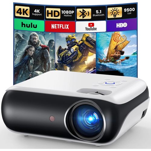 H1 Projecteur Bluetooth 1080P, Full Hd Vidéoprojecteur Portable Avec Haut-Parleur Intégré, Mini Retroprojecteur Compatible Smartphone/Hdmi/Tv Stick/Usb/Ps5 Pour Maison, Chambre, Ex[APP6190567]