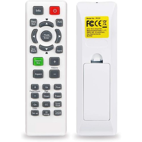 Rcx022 Rc02 Télécommande Pour Benq W1070 W1080St Th680 Th681 Th682St Mh630 Mh680 Mh530 Th530 Ms527 Mw529 Ms524 Mw526E Tw526 Ms517H Mw526 Ms506 Mx528 Lw21 Lx20 Vidéoprojecteurs[APP6190175]