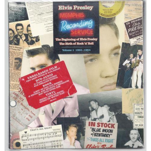 Elvis Presley The Beginning Of Elvis Vol. 1 Birth Of Rock N Roll 1953-1954 Box Book 100 Pg Dvd Audio 11 Tracks Disc Original Vinyl 45rpm Thats All Right Sticker Éd. Lim. 2500 Ex Neuf Scellé Très Rare