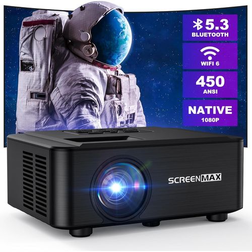 Projecteur ,Projecteur De Cinéma À Domicile Avec Wifi 6 Mis À Jour Et Bluetooth 5.3,Projecteur D'extérieur Hd 1080p Avec Zoom De 50%,Petit Projecteur Compatible Avec Hdmi/Av/Laptop[App6190042]