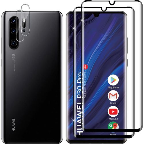 Huawei P30 Pro Lot De 3 Films De Protection D'écran 3d + Protection D'objectif D'appareil Photo, Dureté 9h, Film Hd Sans Bulles, Anti-Rayures[Lot6190168]