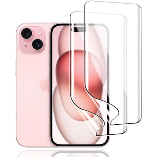 Film De Protection Hydrogel Pour Iphone 15, 2pcs Protection Ecran En Hydrogel Hd Transparent Flexible Tpu Protections D'écran, Film Hydrogel Anti-Rayures[Lot6193132]